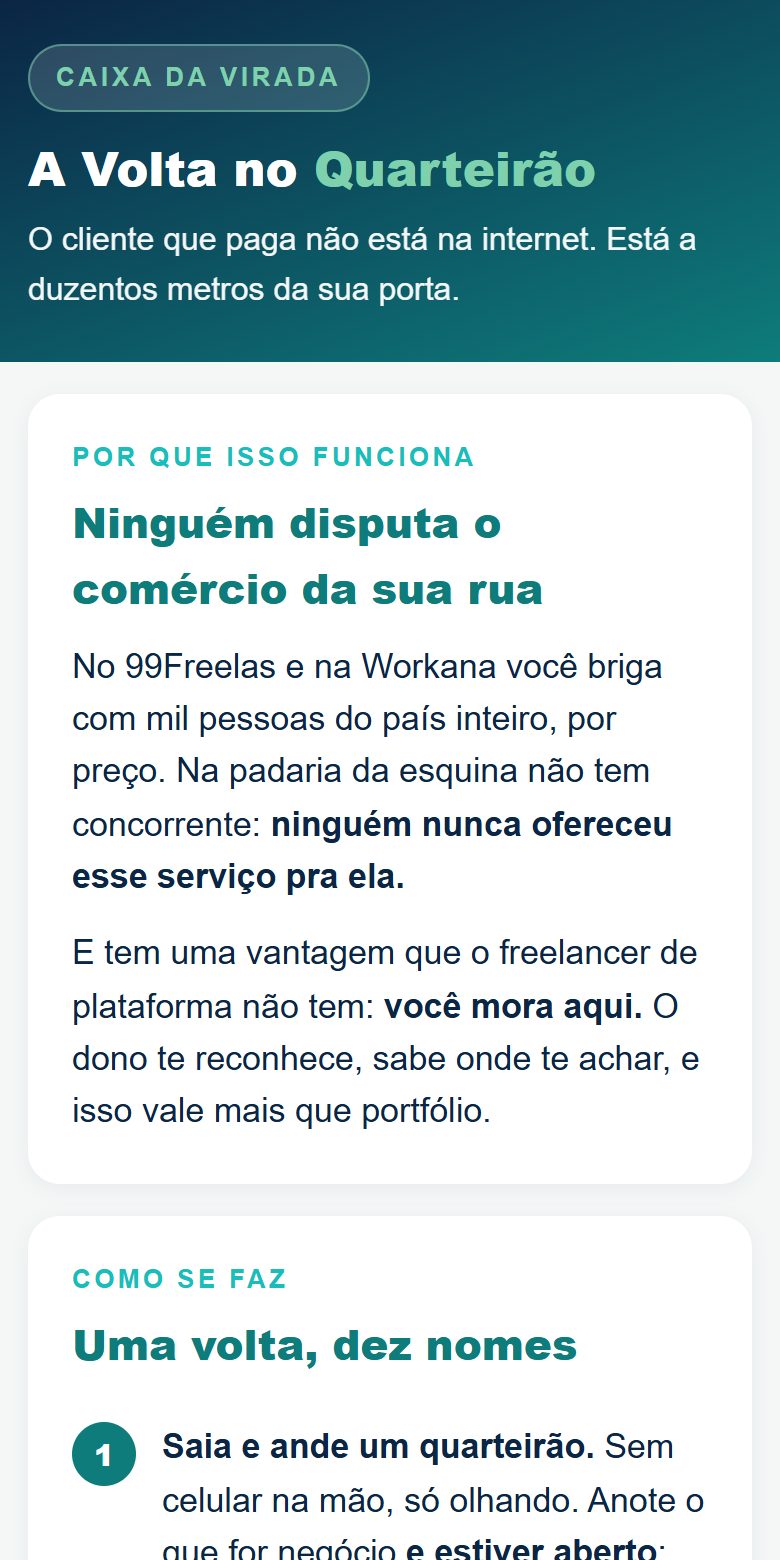 Tela da Volta no Quarteirão